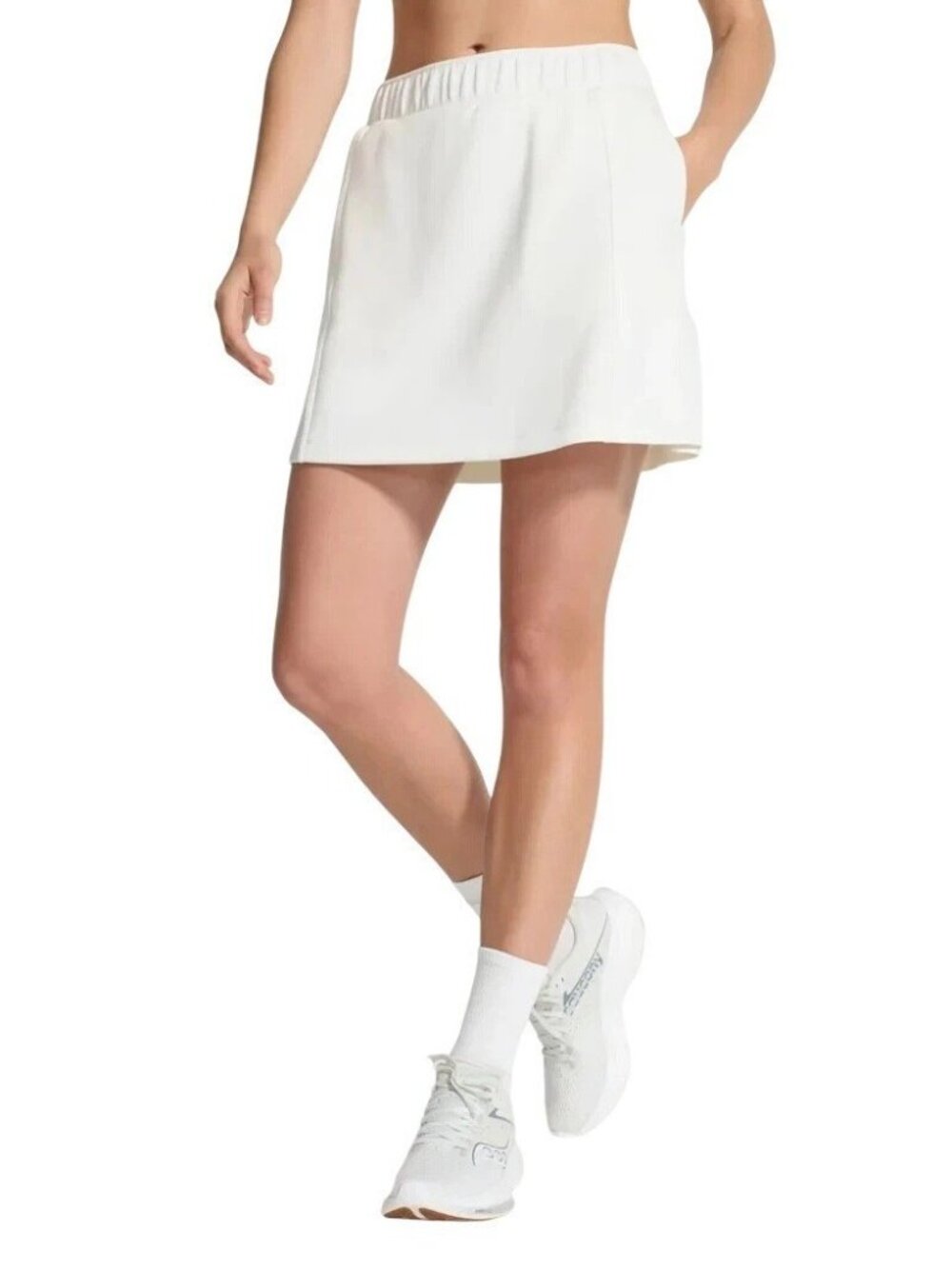Nwot Mondetta Women's L White Skorts Scuba With Built-In Shorts P0961